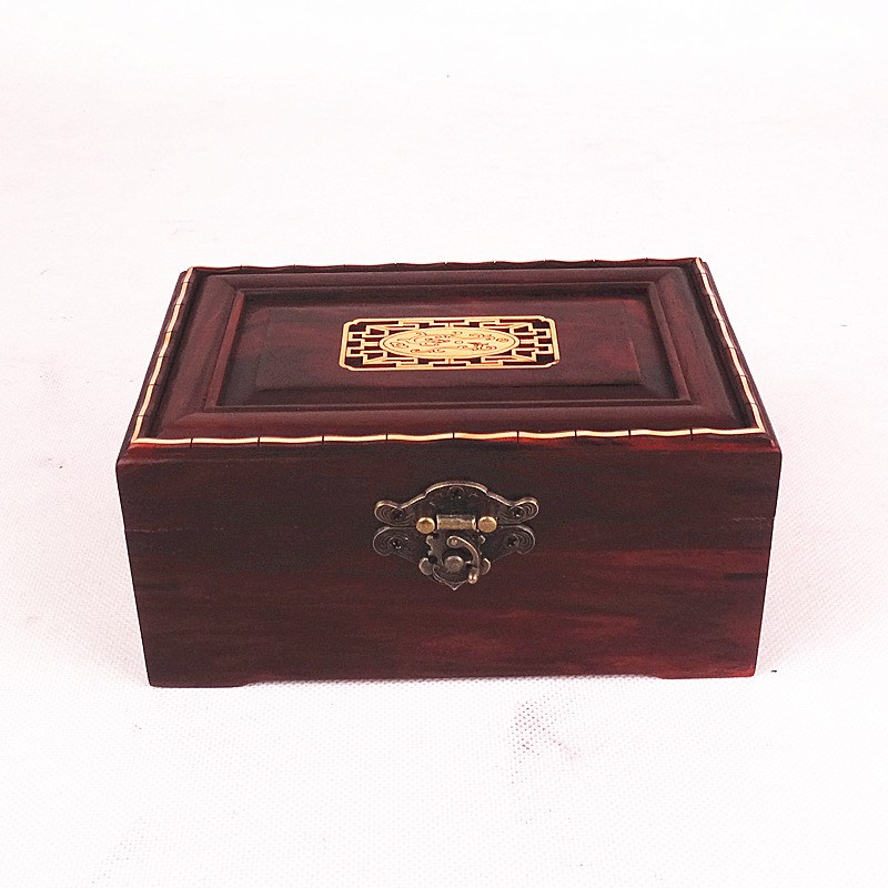 速发高镯复件中式仿红木珠宝首饰盒镂空手档吊坠把古挂件包装盒礼