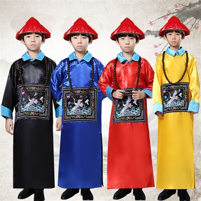现货速发儿童清朝官服满族大臣服装成人古装大清宫廷文武百官员衣