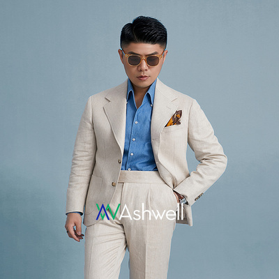 ASHWELL米色意式经典休闲西服