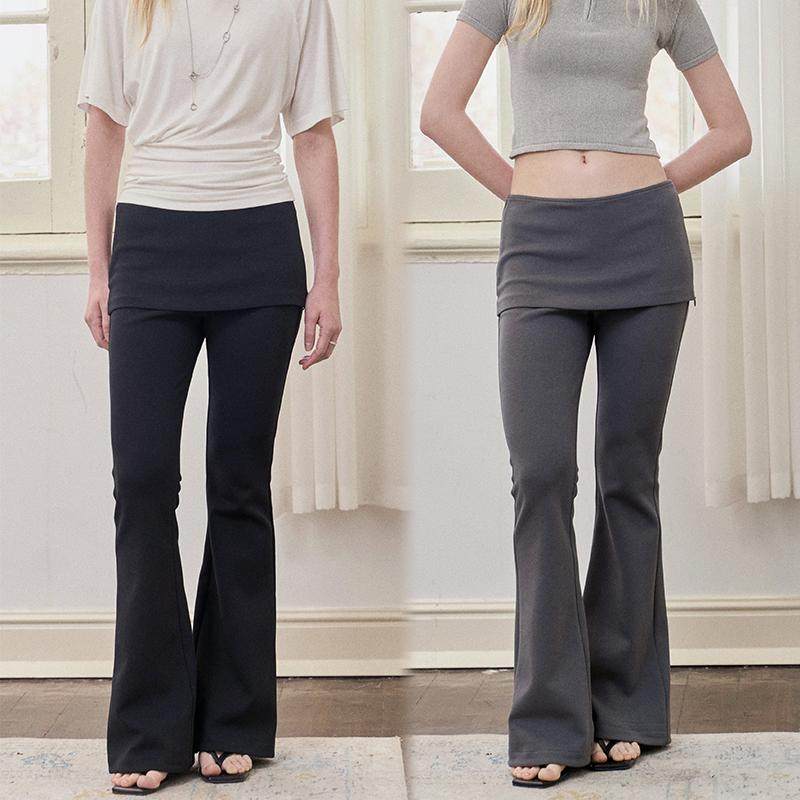 ANTIFORM背构2025新款秋季设计感低腰假两件微喇叭休闲长裤卫裤女,女装/女士精品,休闲裤,淘宝优惠券,粉丝福利购,淘宝优惠卷