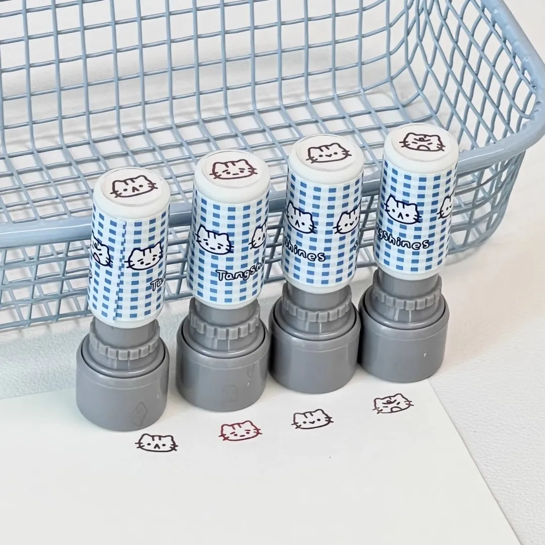 thumbnail for Cute kitten cartoon press detachable photosensitive stamp high value handbook schedule DIY material decoration gift