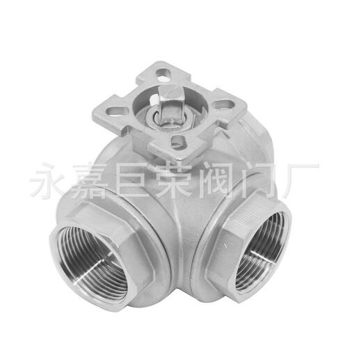 南高阀门销售 Q15F-16P螺纹三通高平台球阀 铸钢不锈钢材质