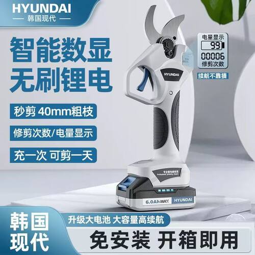 现代电动修枝剪锂电剪刀剪树枝果树充电式SK5刀园林专用剪枝神器