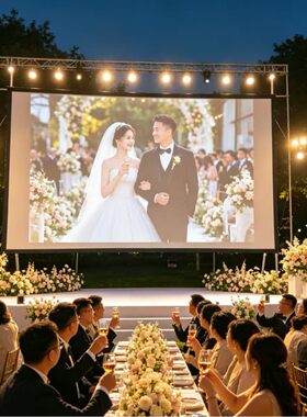 投影幕布150寸4:3快速折叠幕布移动便携幕高4K纳米投影仪幕布