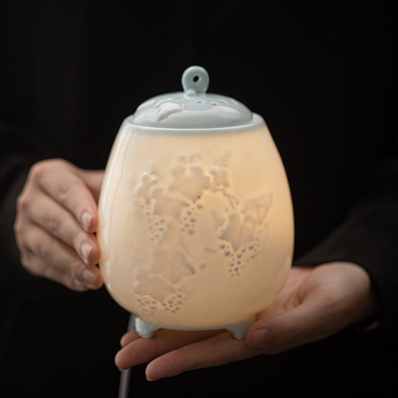 2025新款天青汝窑葡萄电子熏香炉陶瓷家用高温烧香粉檀香工厂直批,橡塑材料及制品,其他塑料制品,淘宝优惠券,粉丝福利购,淘宝优惠卷