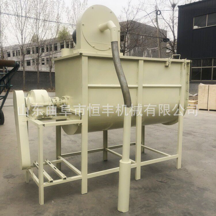 自吸式粉碎搅拌机养殖户用双螺带卧式拌料机加厚钢板卧式饲料机