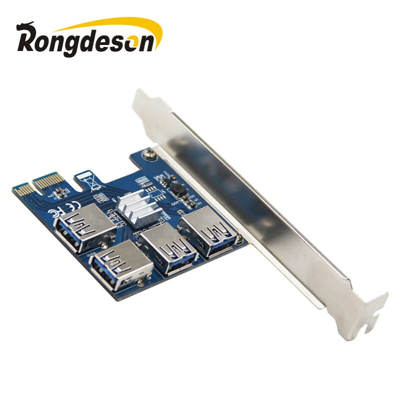 PCI-E转PCI-E转接卡1转4 PCI-EX1转PCI-EX16显卡接口一拖四扩展卡