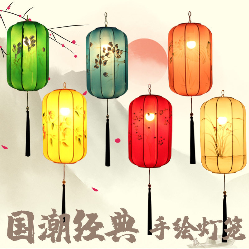 中式布艺灯笼新年装饰灯笼餐厅春节户外装饰茶楼火锅店冬瓜灯笼