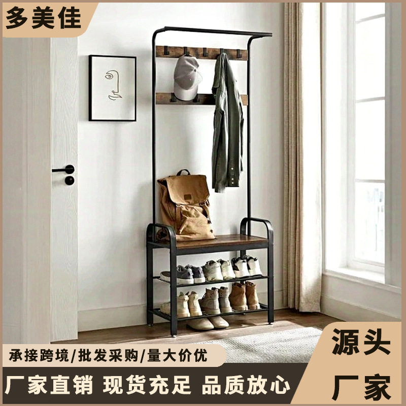 衣帽架 家用多功能卧室客厅置物架创意免打孔收纳整理简易衣帽架