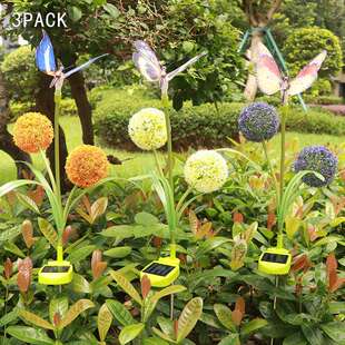 户外led蝴蝶灯蒲公英灯仿真道具庭院昆虫灯别墅花园太阳能地插灯