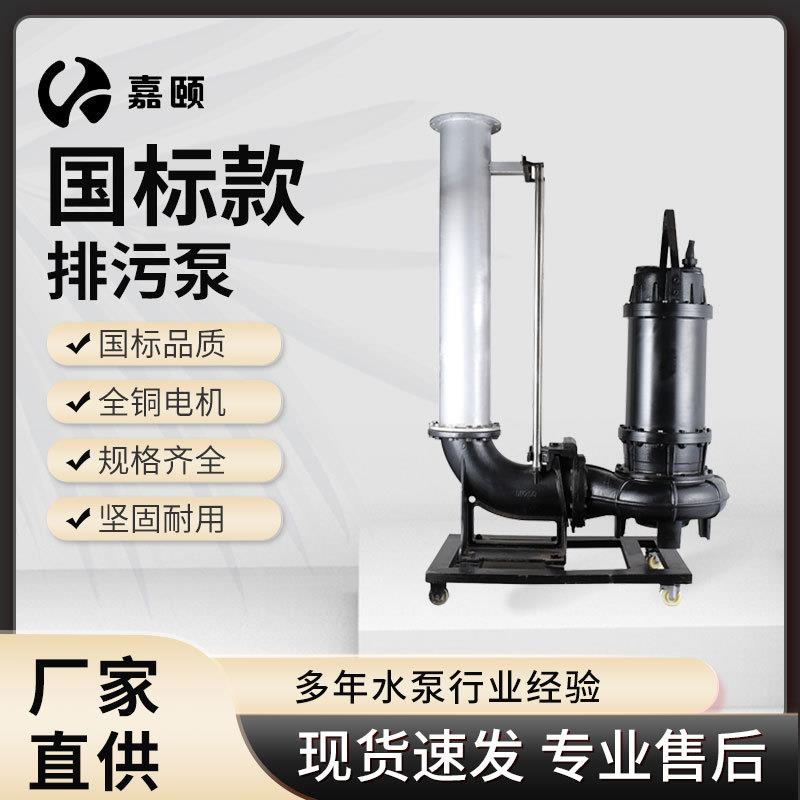 排污泵75KW4-6级污水提升器滑轨式地下室泵站集水坑大型水泵
