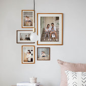 客厅照片墙相框婚纱照挂墙背景墙组合实木照片餐厅结婚装 饰相片墙