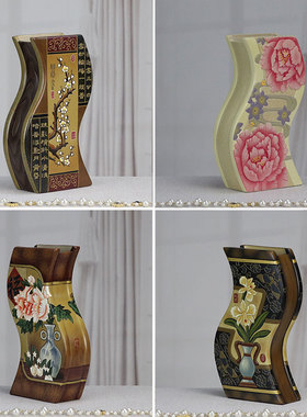 新中式家居装饰品摆件手工陶瓷工艺品装饰客厅玄关电视柜博古架柜