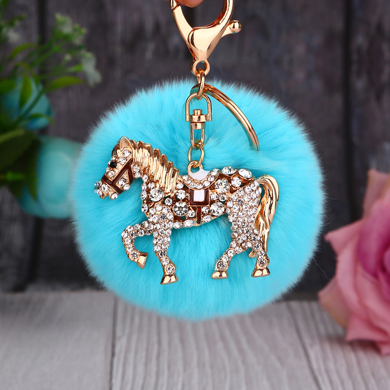 少女心水钻小马汽车钥匙扣女韩国可爱创意包包挂件钥匙链圈环礼品