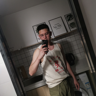 无袖 谢先绅 怀旧年代感复古胚棉汗背心男女款 老棉布 儿时记忆中