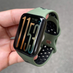 男女撞色耐磨轻盈表带配件 4双色洞洞透气腕带智能运动Redmi表链时尚 适用小米手环9Pro硅胶表带红米手表6