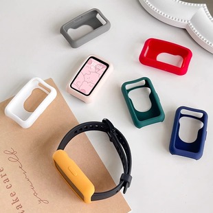 适用于华为手环8 10nfc硅胶表带保护套智能运动band擎云HA580腕带防水耐磨保护壳防摔柔软硅胶彩色表壳配件