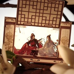 魔道祖师周边魏无羡ins爆款古茗联名翻盖透卡亚克力纪念摆件