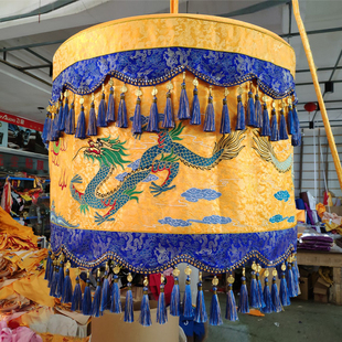 华侣刺绣品精品刺绣双龙宝盖精品提花布料织锦布神龙华盖伞佛顶盖