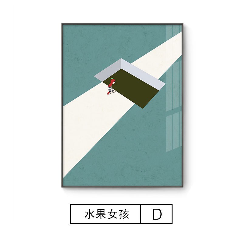 北欧简约抽象装饰画创意水果客厅挂画玄I关竖版现代小清新卧室壁图片
