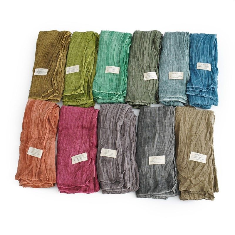 11色!四季可用!森系复s古棉麻风素色扎染时髦休闲百搭围巾披肩女