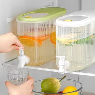 冰箱冷水壶带龙头家用大容量耐高温凉杯水果茶冷饮果汁可乐桶容器