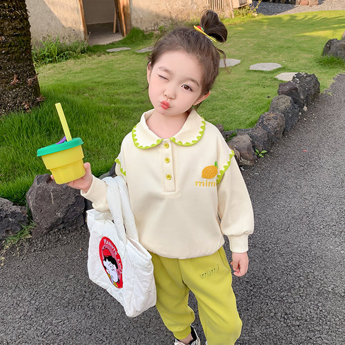 女童套装秋装2023新款洋气儿童卫衣春秋小M女孩韩版宽松休闲两件