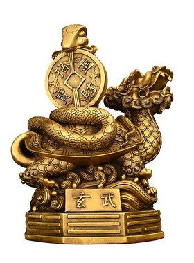铜龙龟玄武摆件全铜龟蛇瑞兽家居客厅办公室桌面装饰大号霸下神兽