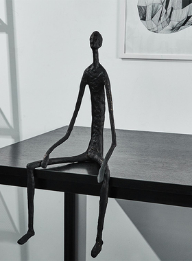 北欧抽象人物雕塑坐姿人摆件样板房售楼部客厅玄关创意家居工艺品