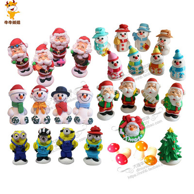 圣诞节蛋糕装饰糖人摆件圣诞老人雪人摆件圣诞S花环树 糖人公仔