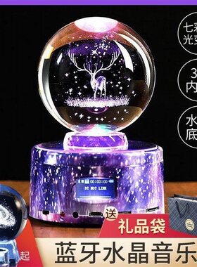 生日礼物送e女朋友送男朋友的浪漫仪式感用礼品太阳系星空水晶球