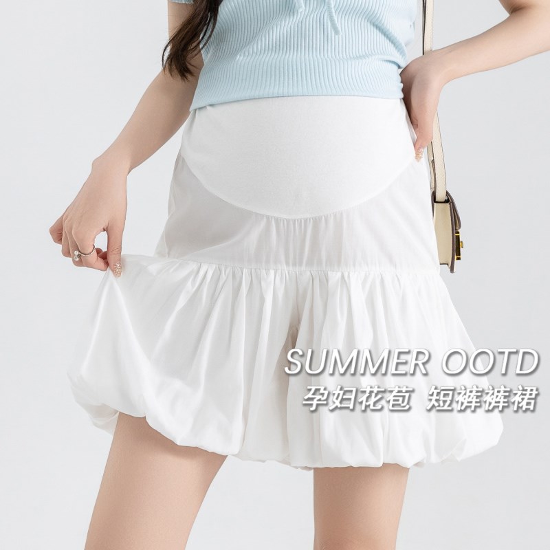 孕妇装夏装托腹裤子夏季外穿短裤时尚设计感花苞裤夏天怀孕休闲裤