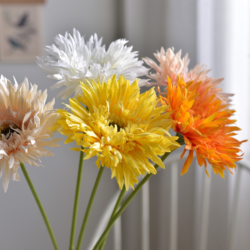 速发摆丝扶郎花非洲菊花假花绢花厅客餐桌拉件植物装饰花束单支装