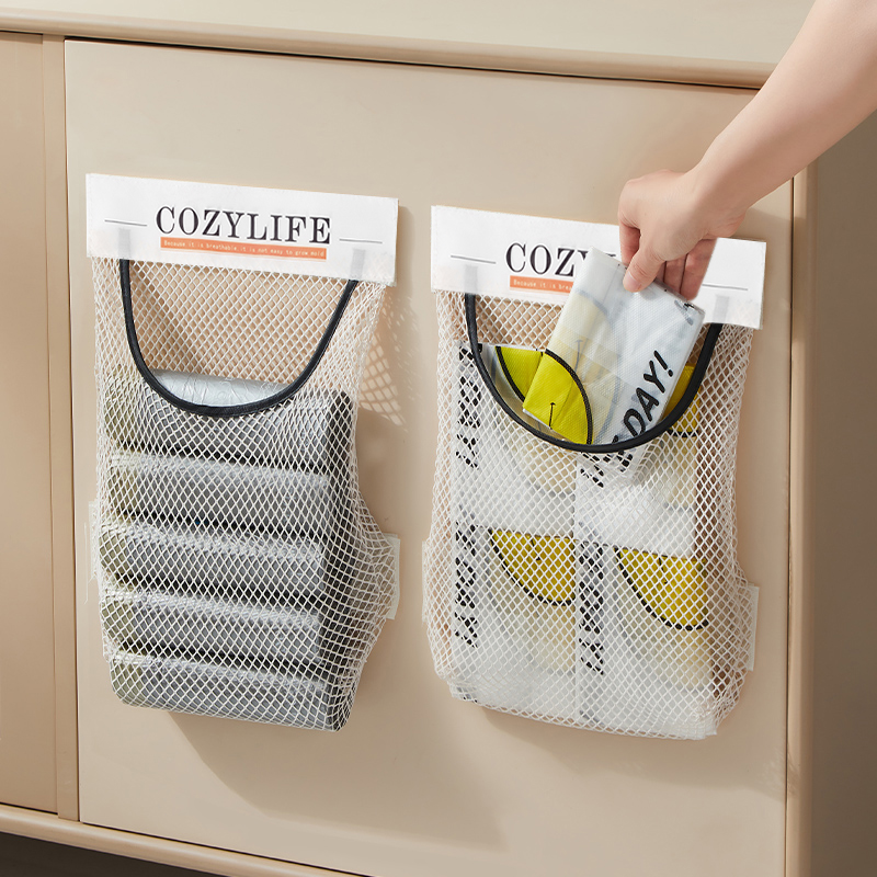 速发垃圾袋收纳神便厨房塑料袋子墙挂式整袋橱柜门内侧方器体挂魔