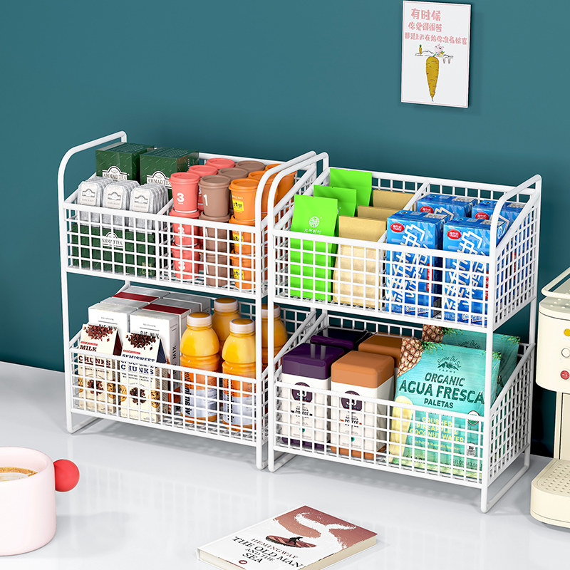 速发杯子收纳办桌面置物架茶杯水杯置放整理架厨房架公室台面多层