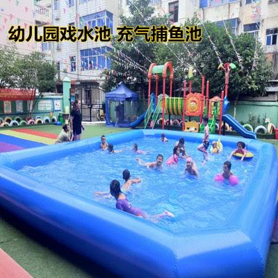 速发组水上游泳池乐园摇船滑梯水池充气户外支架手大型充气移动水