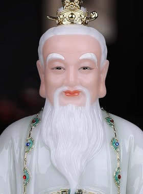 速发月老星君摆件供奉家用仿汉白玉月老神像红衣工艺品牵红绳宝善