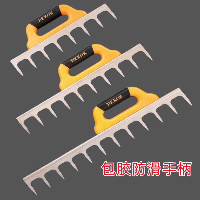 速发瓦工铺地砖手耙平灰杷子不锈钢平灰神器松灰找平铺地板专用工