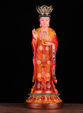 速发立高王世音佛像 树高王观观音菩萨像 七彩敦煌站脂玻璃钢佛像