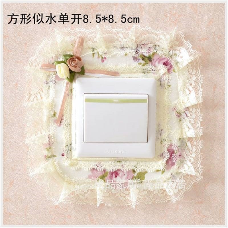 速发开关套子开关贴布艺蕾丝开关保护套开关板装饰插板套开关贴