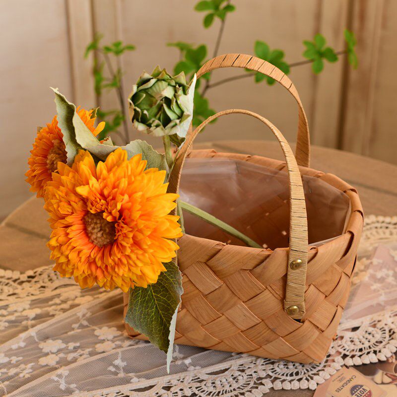 速发草编藤编花盆创意编织花篮插花柳编月子鸡蛋提篮水果篮子