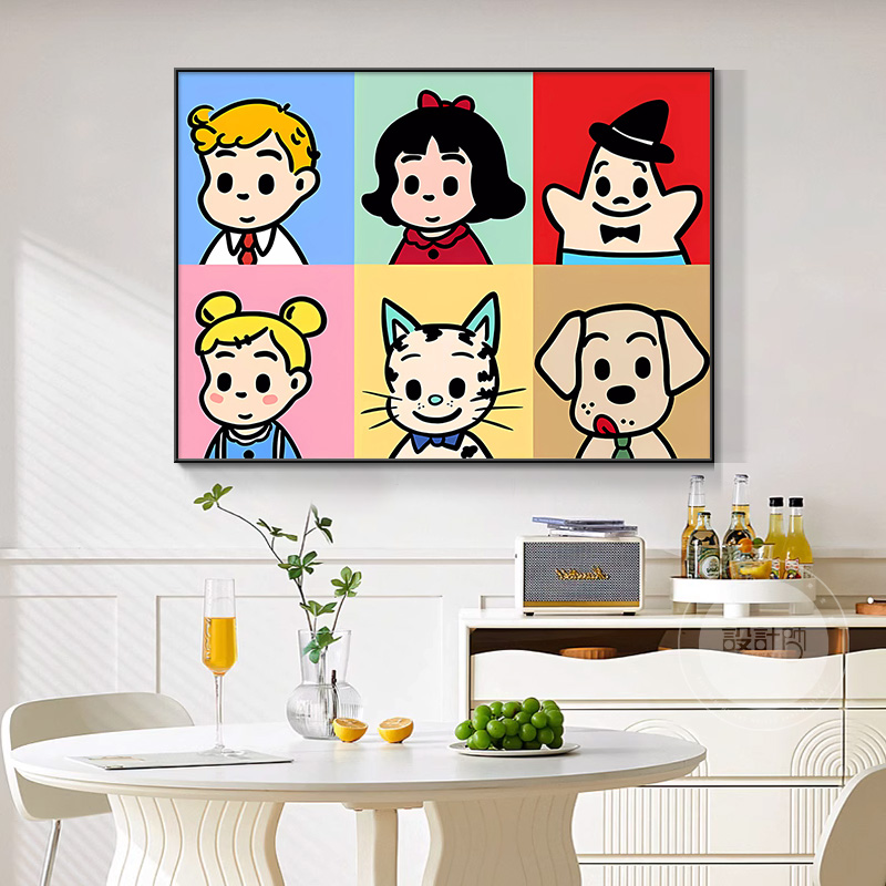 现货速发动物电表箱遮挡装饰画北厅墙面挂画电表盒总开关饭厅壁画图片