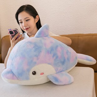 速发海豚睡觉抱枕生超夹布娃娃超软床上软腿小具豚毛绒玩河安抚