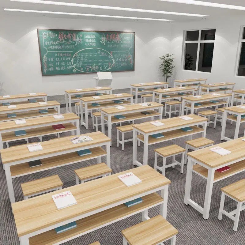 速发教育机构培训桌员工双人位中小学生桌凳组合会议桌长条桌