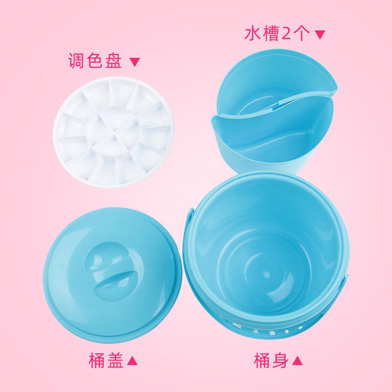 速发多用塑颜水桶美术彩画便携洗笔筒水粉水画料料洗笔桶调色桶