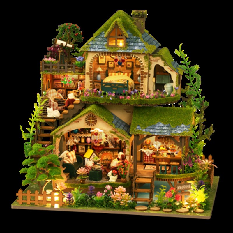 diy小屋艺术屋别墅森林奇遇手工房子拼装模型创意六一Z儿童节礼物