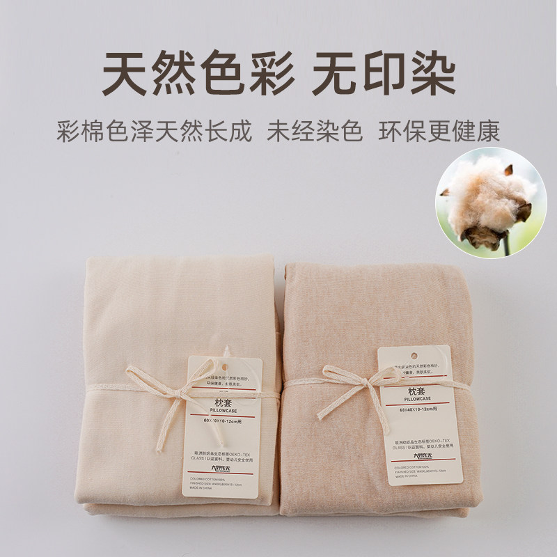 乳胶枕套40x60纯棉2022新款彩棉米白枕头N套一对装枕芯内胆套单个