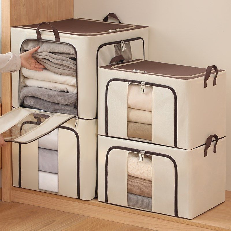 衣服收纳箱牛津布百纳箱储物盒装被D子专用66升家用衣柜整理衣物,收纳整理,收纳箱,淘宝优惠券,粉丝福利购,淘宝优惠卷