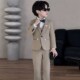 男童礼服春秋2025新款 花u童生日小主持人西服英伦风男孩钢琴演出