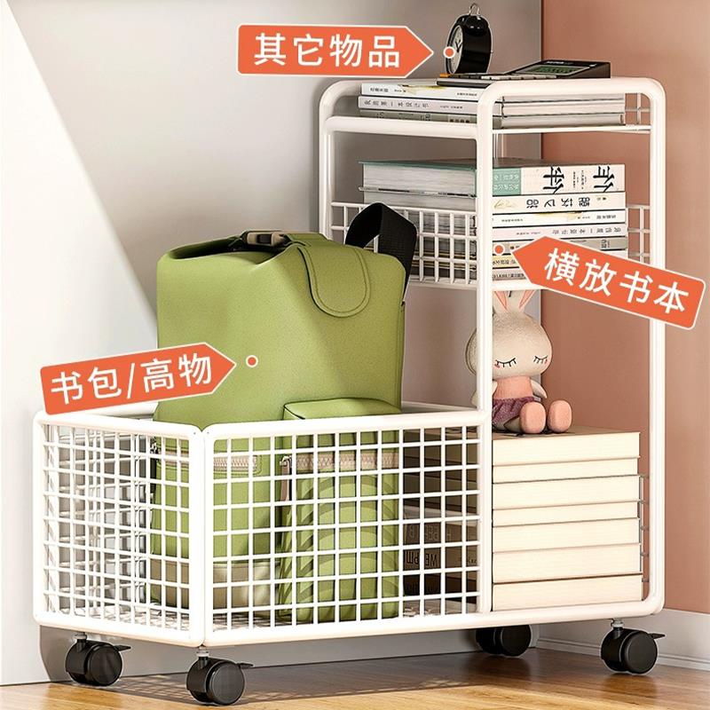 桌面收纳小推车置物架办公v室好物书包架桌下移动书架绘本架矮书
